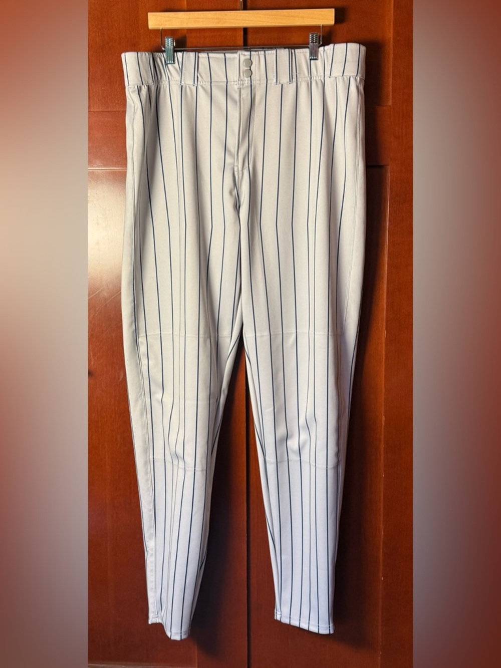 BSN Sports Gray/Navy Pinstripe Baseball Pants Size XL (WS Logo On Back)